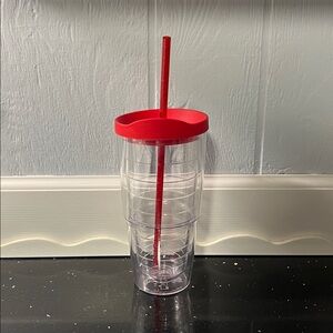 Red Tervis Tumbler with Straw